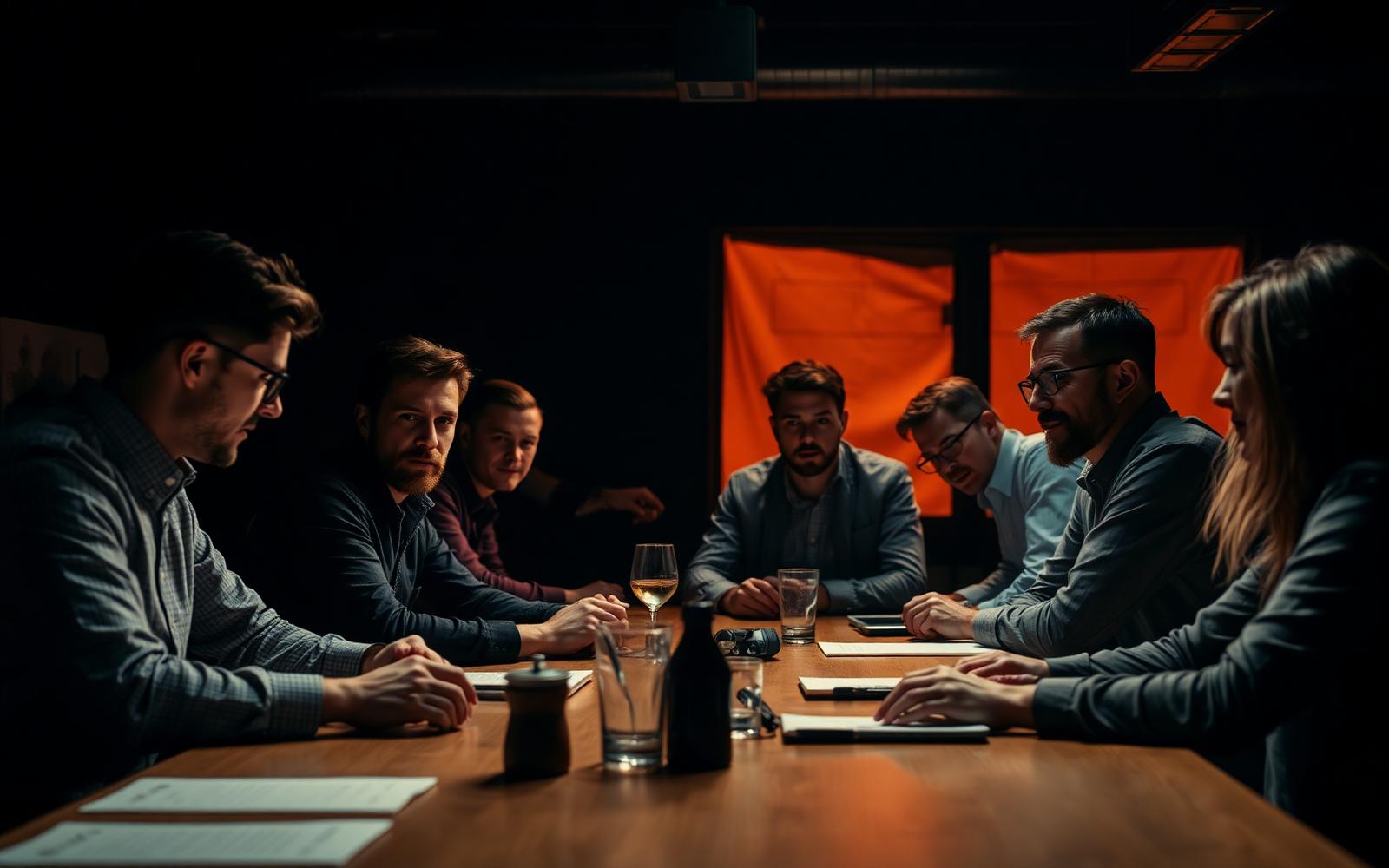 Founders in discussion around a table